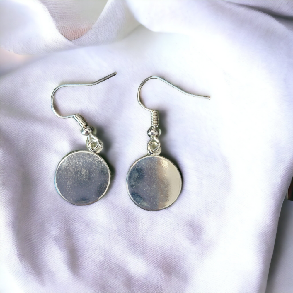 Black and White Stainless Steel Earrings