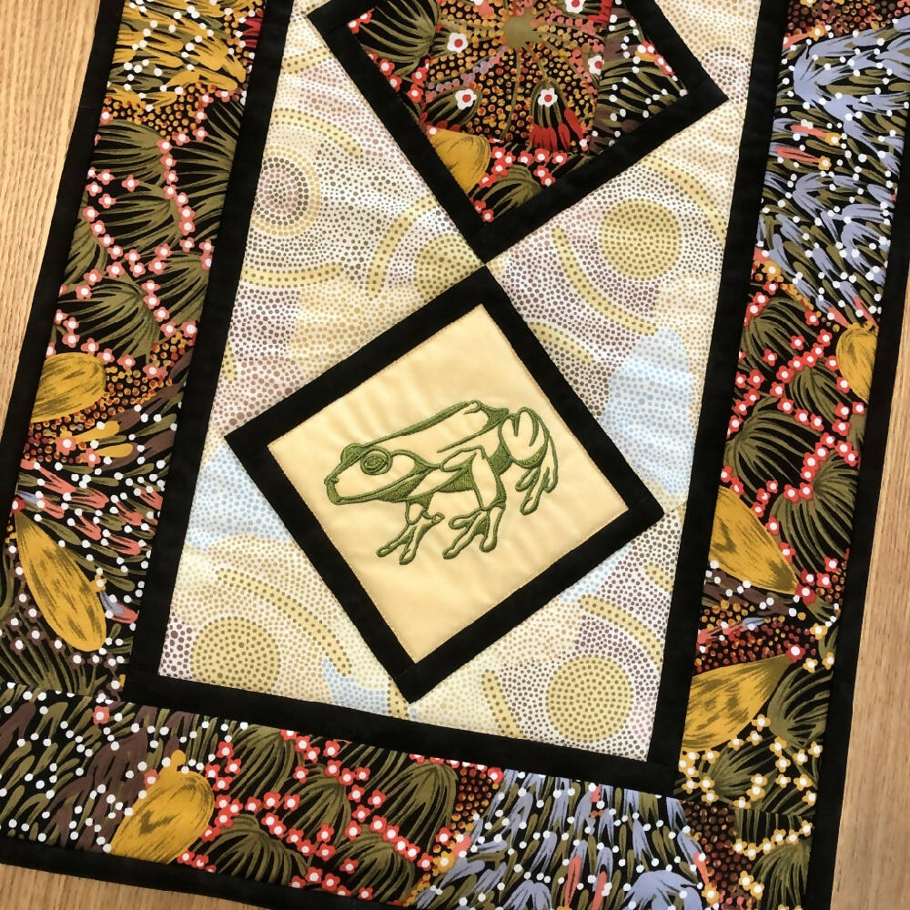 handmade Australian native quilted - frog