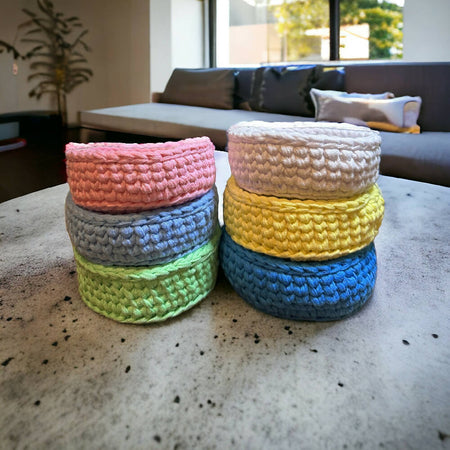 Crochet handmade baskets - small - set of 2