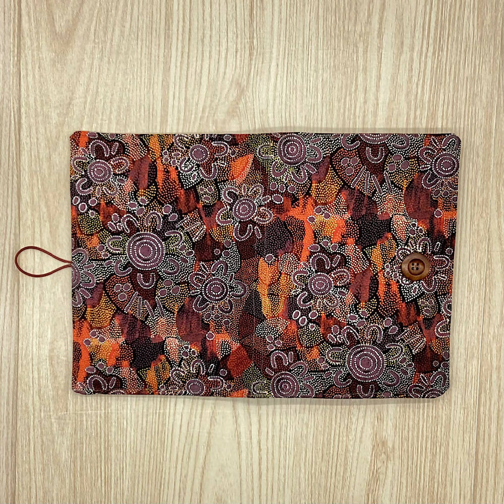 Indigenous Artwork refillable A5 fabric notebook cover gift set - Incl. book and pen.