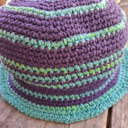 crocheted brimmed hat 100% cotton
