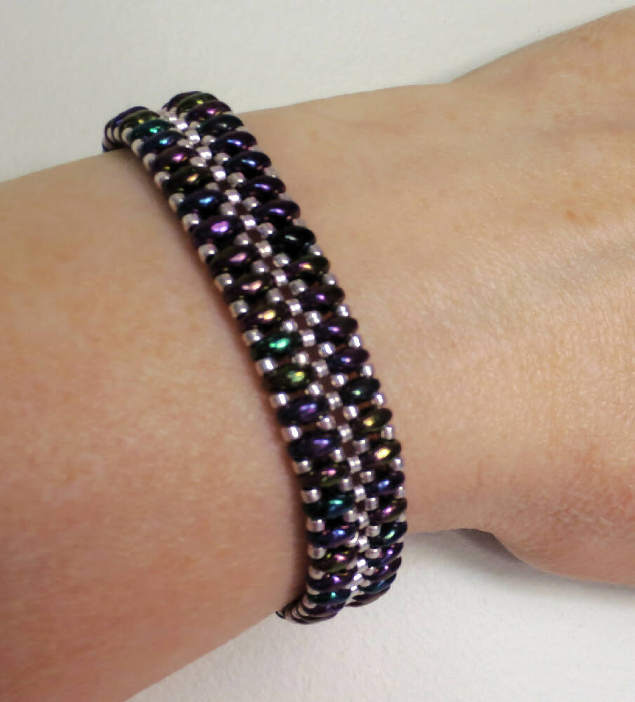 'Purple Iris' Cobblestone Bracelet
