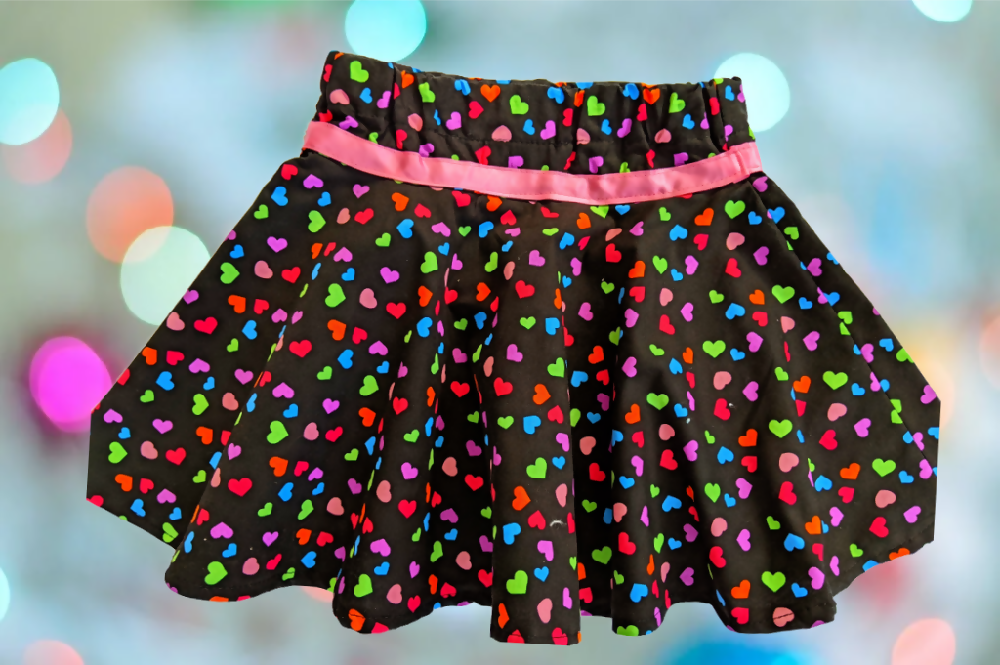 Girls Twirly Skirt - Hearts