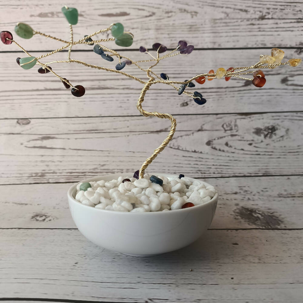 Rainbow Chakra Mini Gem Tree already made