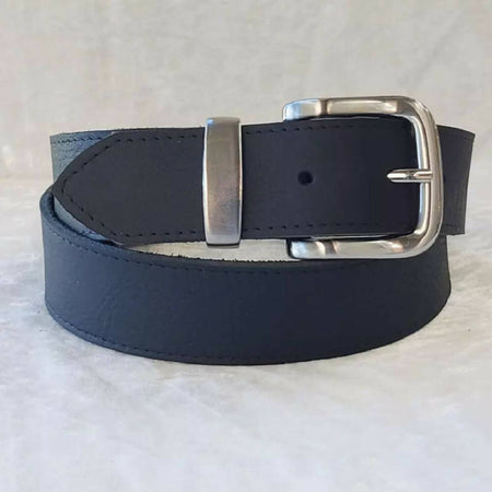 Black Full Grain Cowhide Leather Belt, Australian Made, 39mm Wide