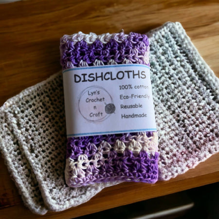 Crochet Dishcloths / Cleaning cloths - Eco Friendly - single - variegated colours