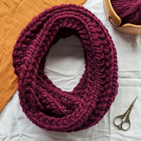 ADULT - 100% CHUNKY WOOL' INFINITY SCARF - Various Colours