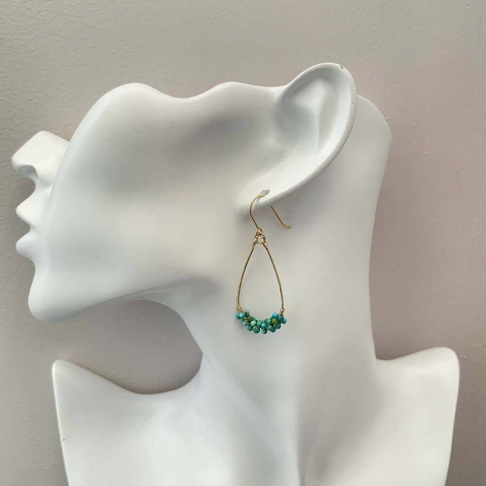 14K Gold filled turquoise drop earrings