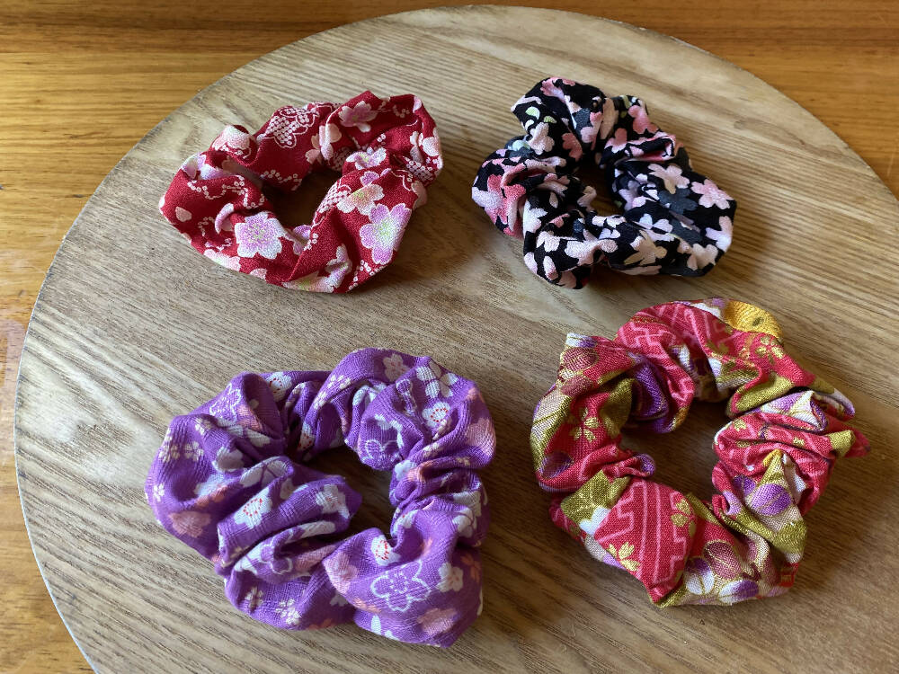 Japanese kimono material scrunchie