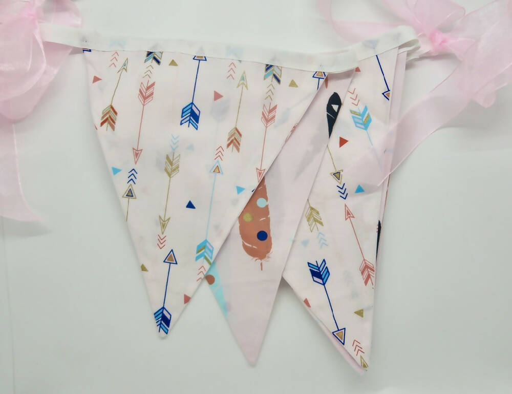 Bunting, Fabric, Arrows, Feathers, Party, Flags, Free Shipping