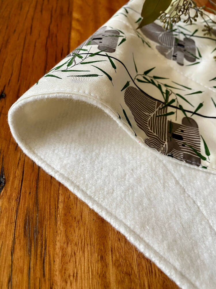 burp cloth - koalas / organic cotton hemp fleece / baby toddler