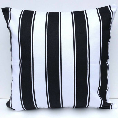 Black and white striped cushion cover