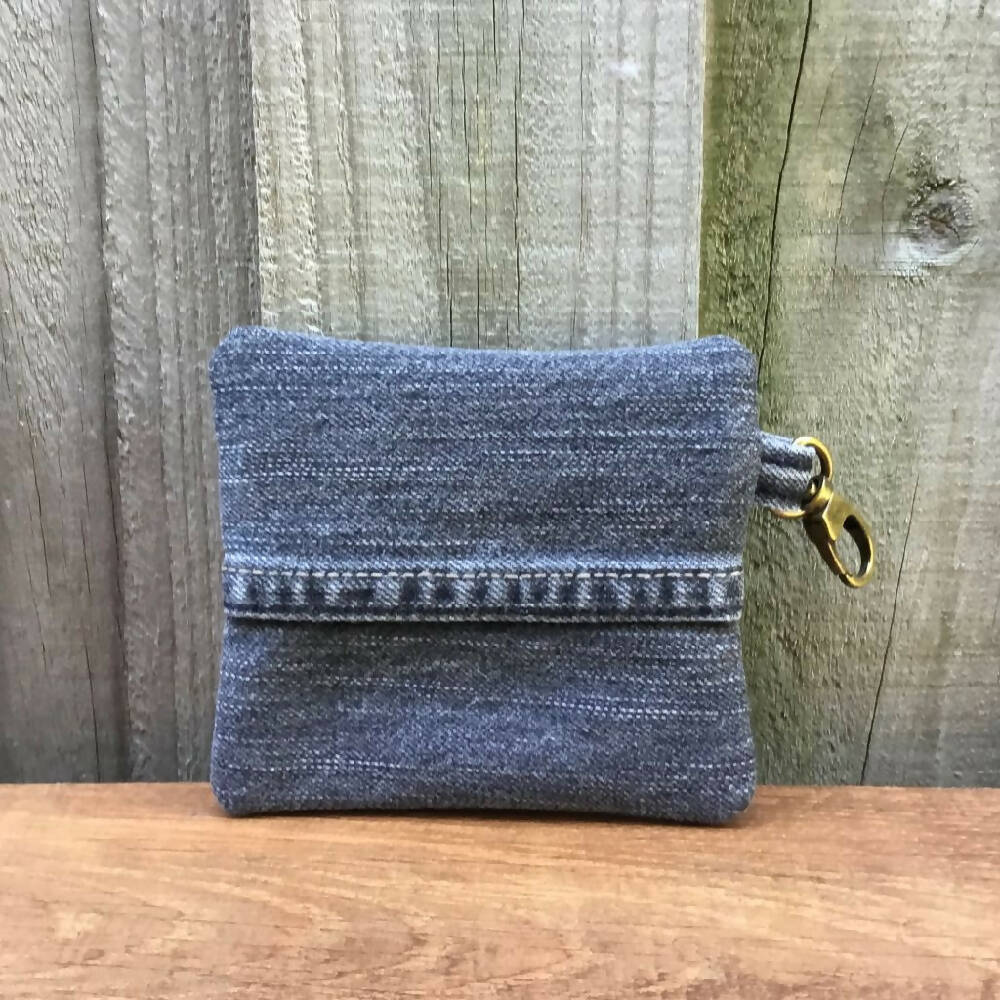 Upcycled Grey Denim Coin Pouch