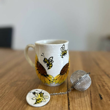Tea Cup and Infuser Set - Sunflowers & Bees
