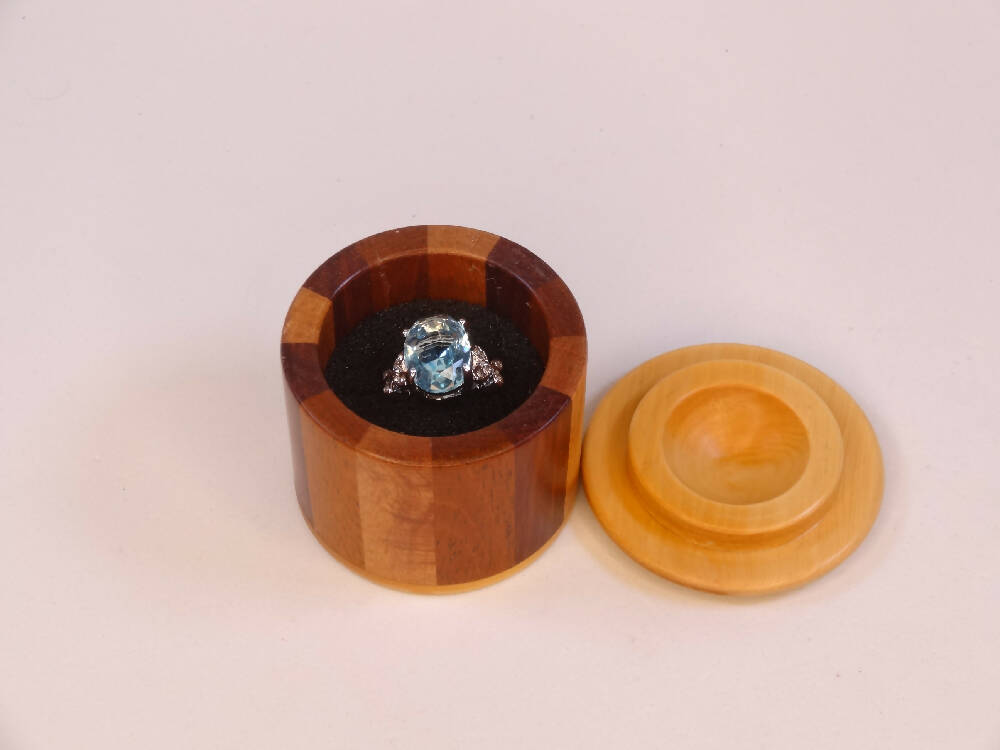 Turned Wood Ring presentation box .