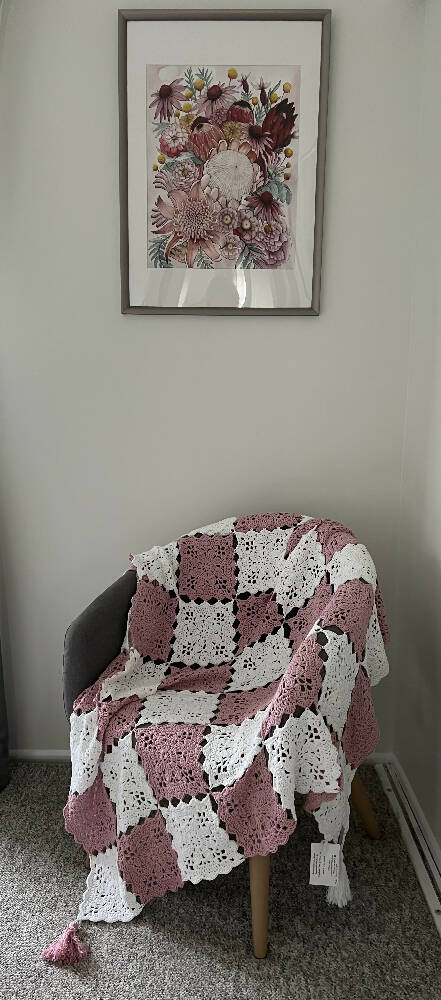 Crochet Flower Square Blanket