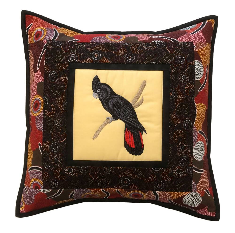 handmade Australian native quilted - red tailed black cockatoo