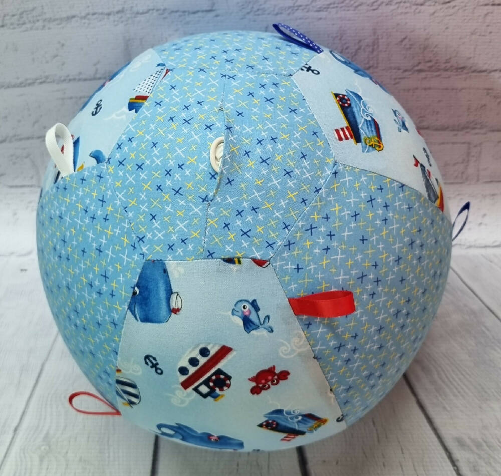 Balloon Ball: Whale of a time with Blue/Yellow: Taggie: two tone
