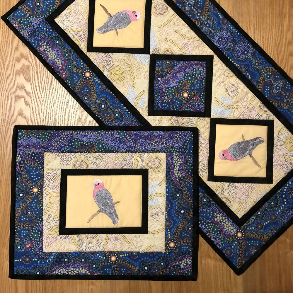 handmade Australian native quilted - galah