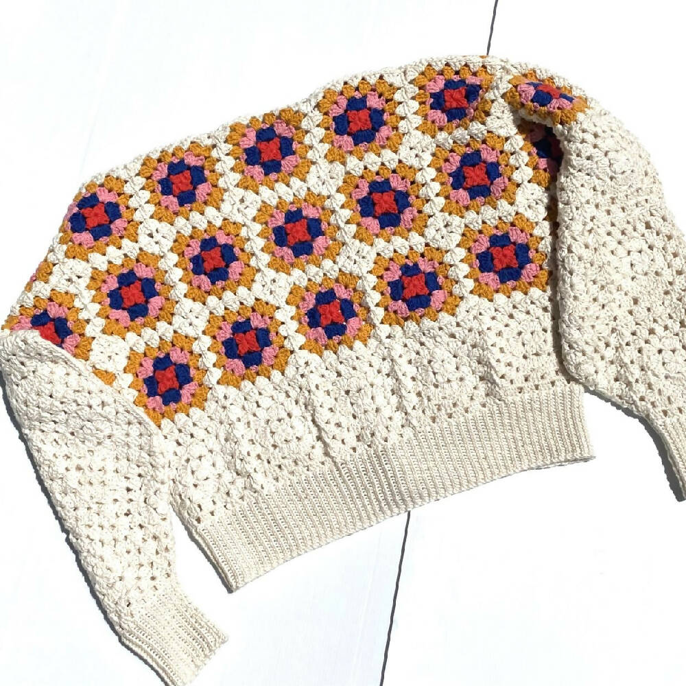 Granny aint square crochet jacket