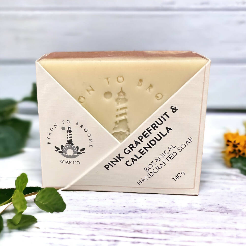 Pink Grapefruit & Calendula Botanical Handcrafted Soap