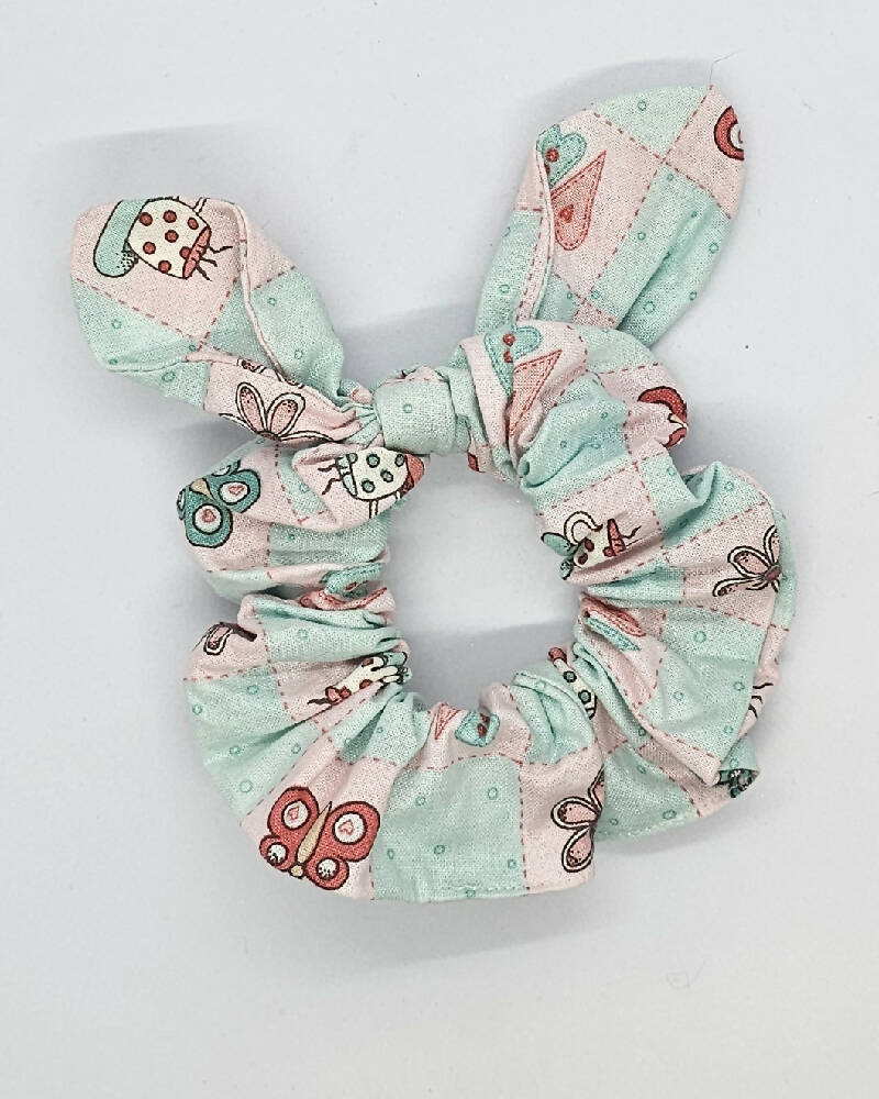 Hair Scrunchie with Bow - Butterflies