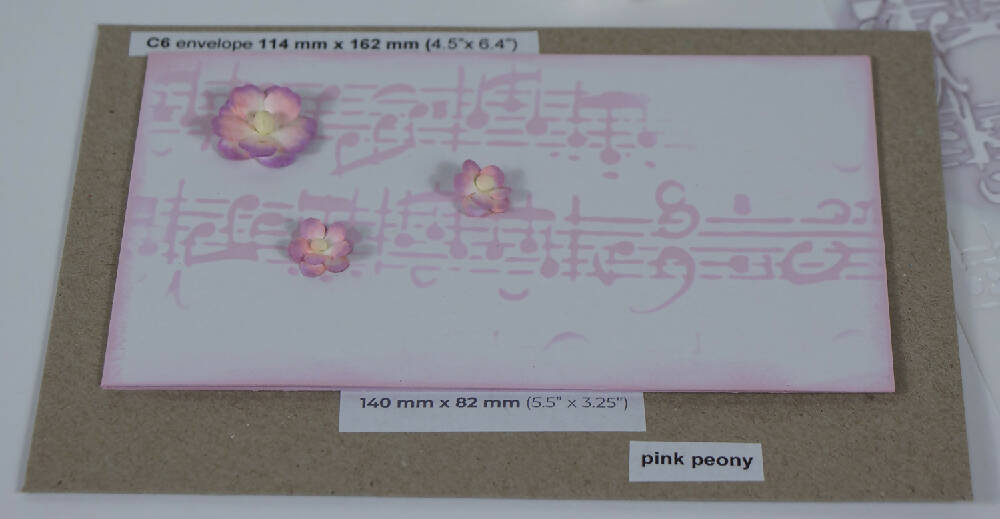 music pink peony with flowers