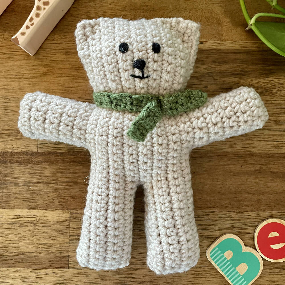 Beary Bear - Handmade Teddy with Mustard scarf