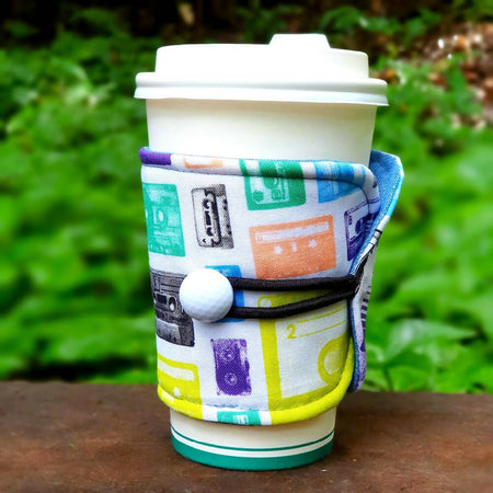 Coffee Cup Cozy/Sleeve - Retro Cassette Tapes