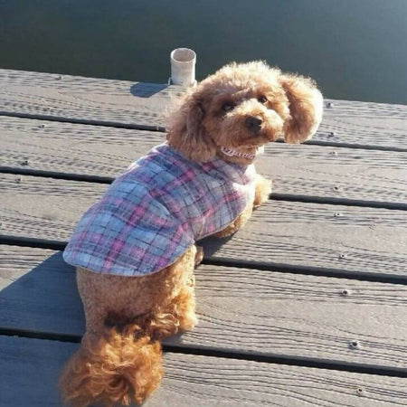 Dog Coat Jacket 26 Sizes Pink Check Flannelette Fleece