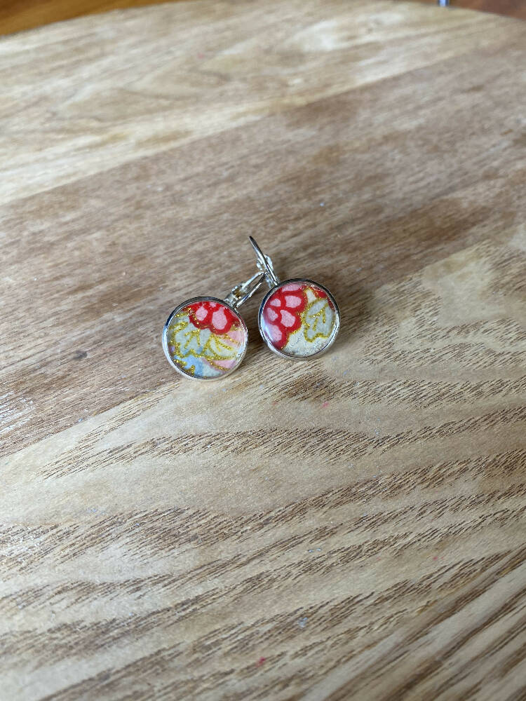 Japanese washi paper Resin earrings