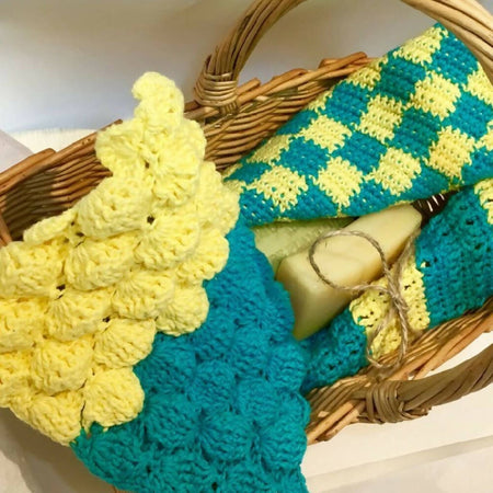Set of 3 Hand made Crochet Washcloths Spa cloths or Dishcloths
