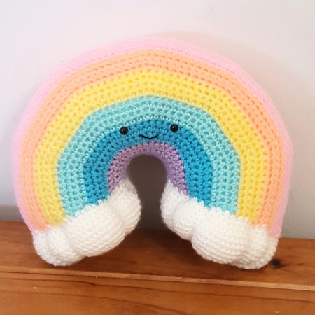 Rainbow softie crochet huggable soft toy