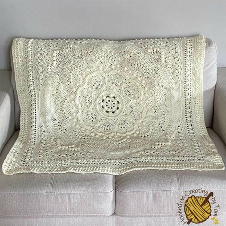 Cream ‘Baby Arcadia’ Heirloom Handmade Baby Blanket 100% Acrylic