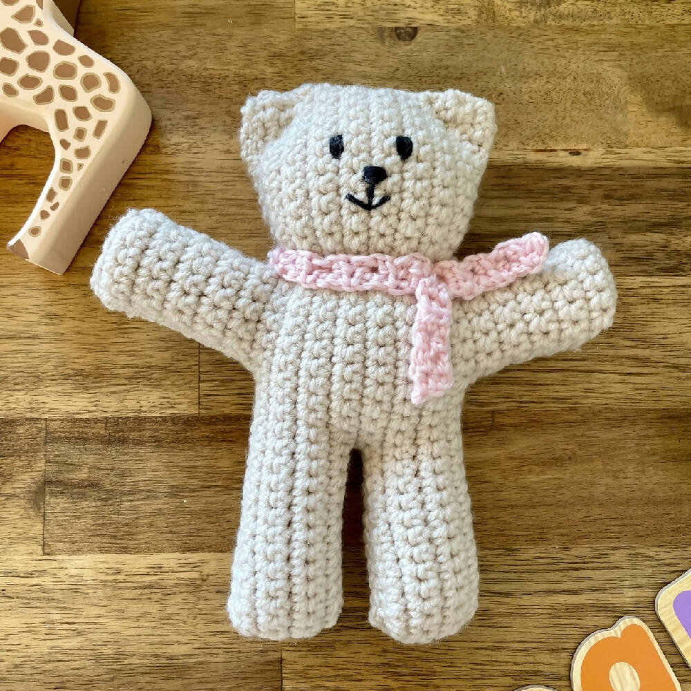 Beary Bear - Handmade Teddy with Mustard scarf