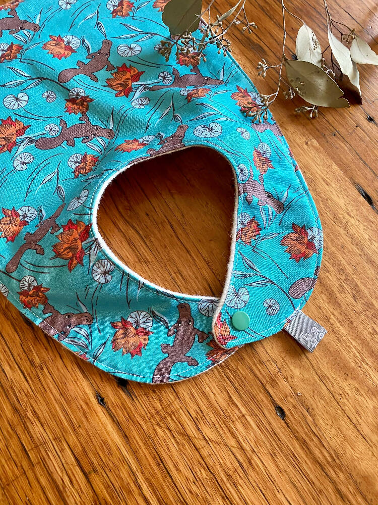 bib - platypus / organic cotton hemp fleecy / baby, toddler