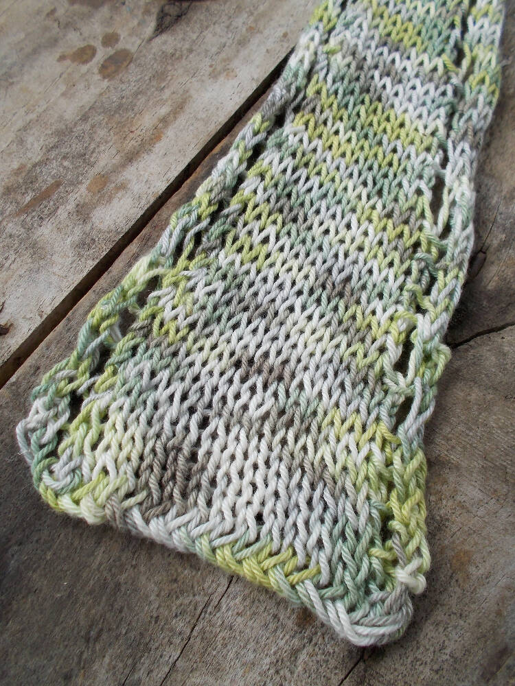 summer scarf made from cotton in green and grey ON SALE!!!