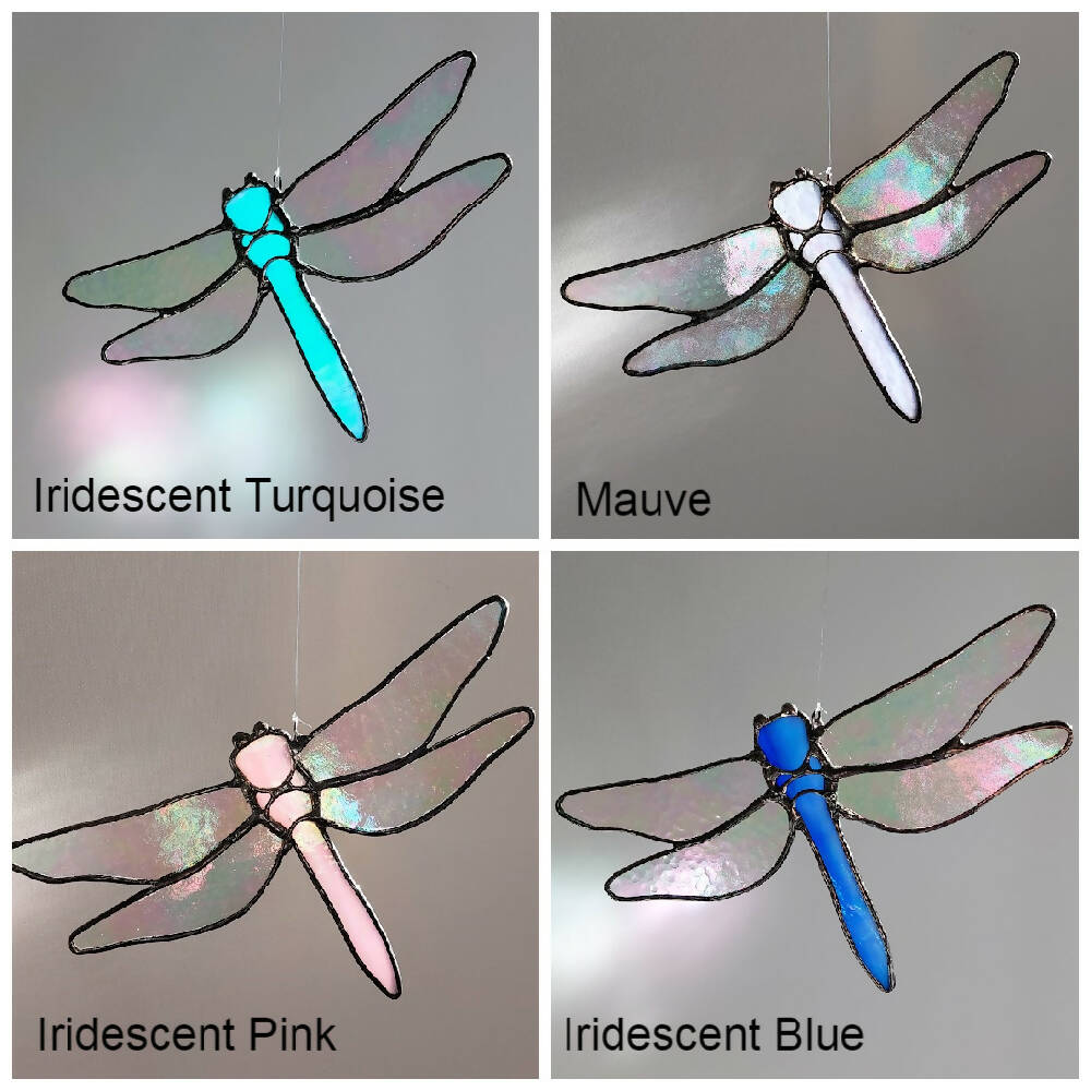 Dragonfly suncatcher, stained glass hanging dragonfly