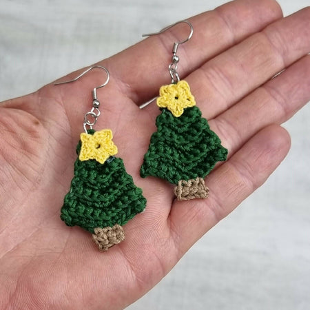 Christmas Tree Earrings - Handmade