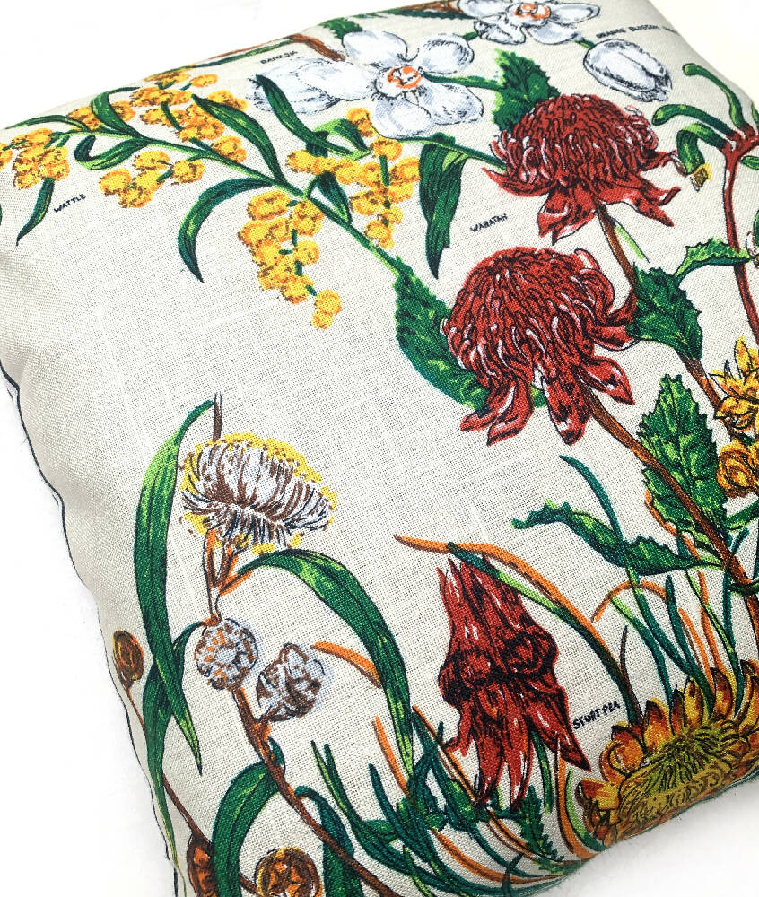 Australian Wildflowers Cushion Cover - Vintage Linen