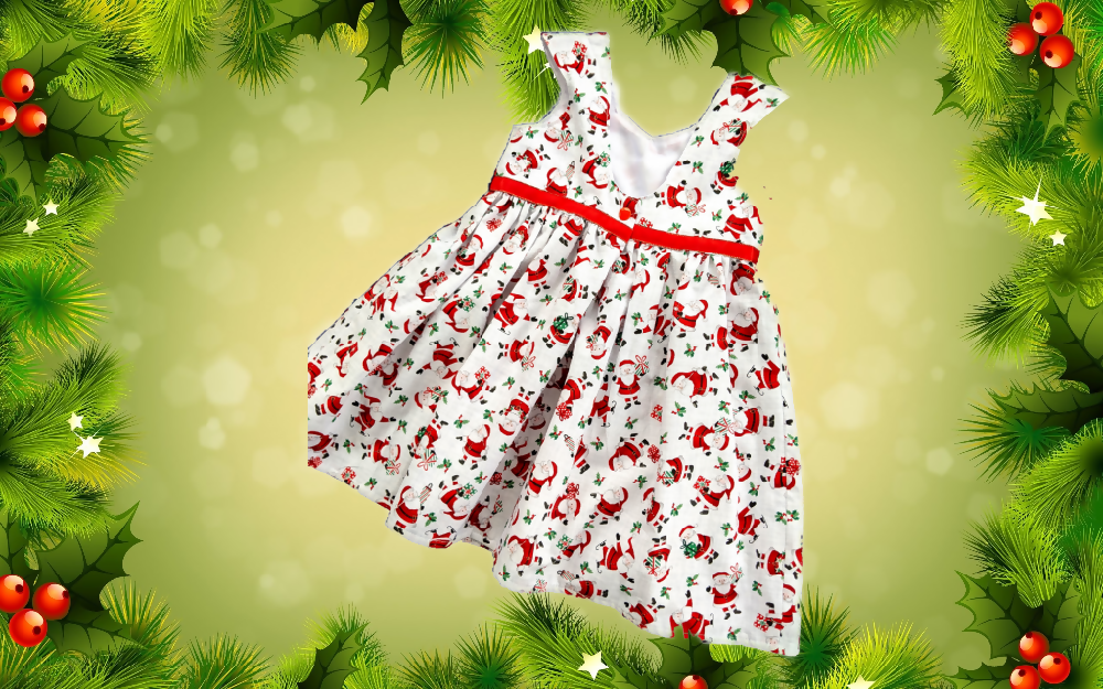 Xmas Dress, Santa, Size 4