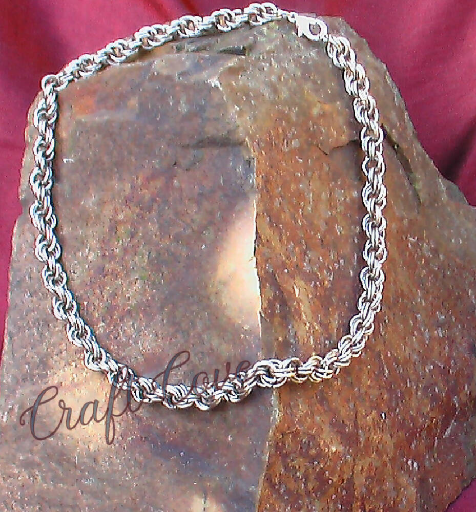 Necklace Chainmail made in double spiral pattern