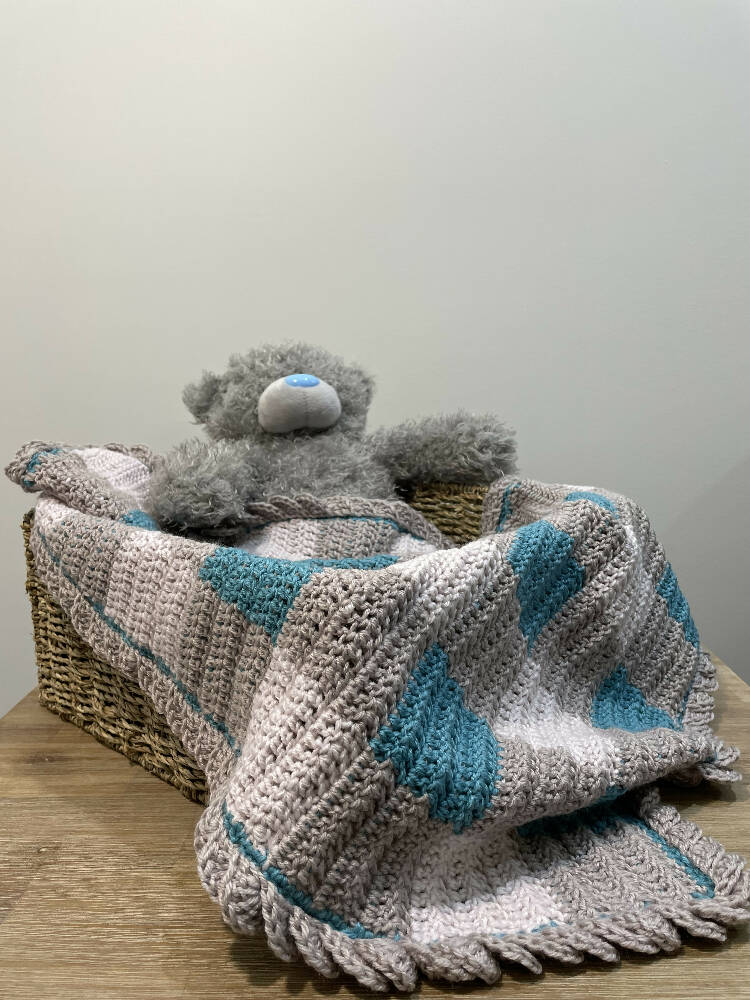 Check Mate Baby Blanket -ready for an outing or a nap.