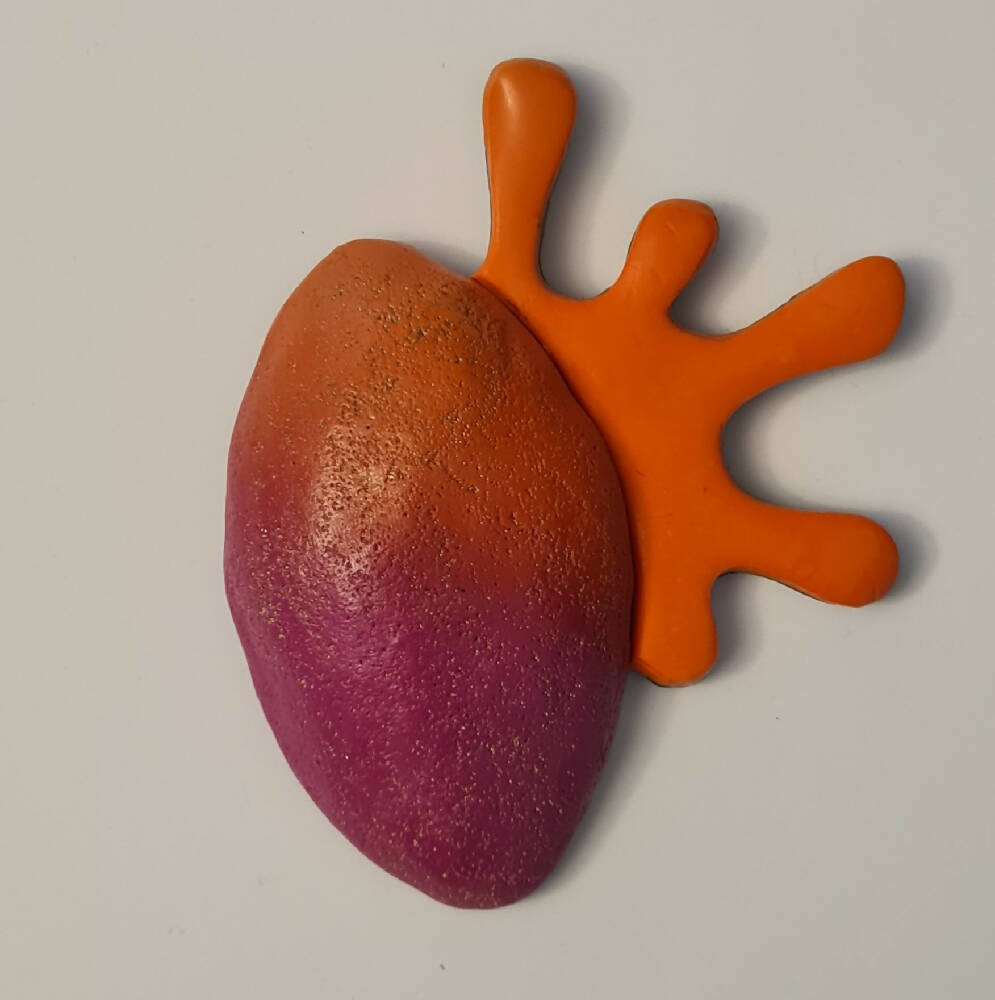 Pink and Orange brooch
