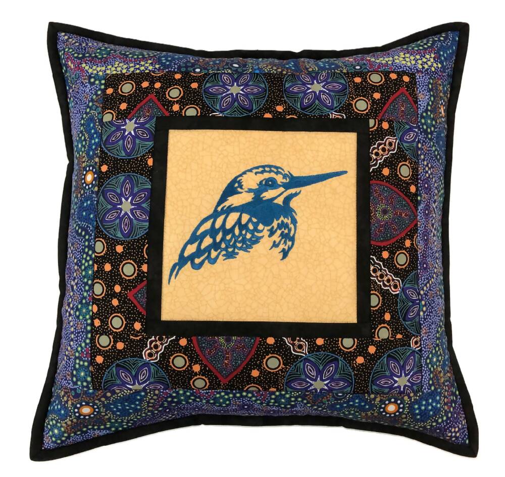 handmade Australian native quilted - kingfisher