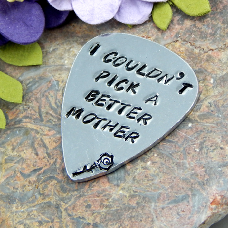 Hand Stamped Mother Guitar Pick,Gift for Mother