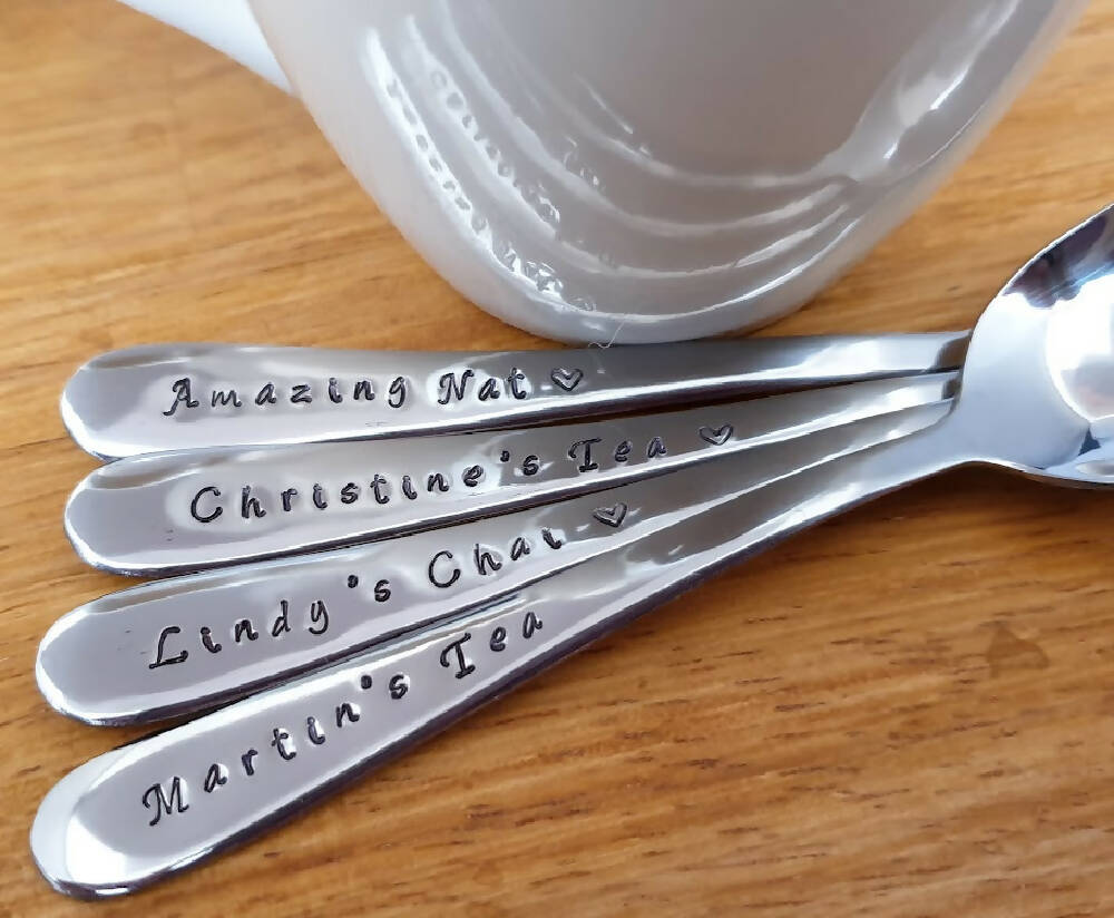 4 x Custom Spoons, Work Colleague, Secret Santa, Work mate, work wives,