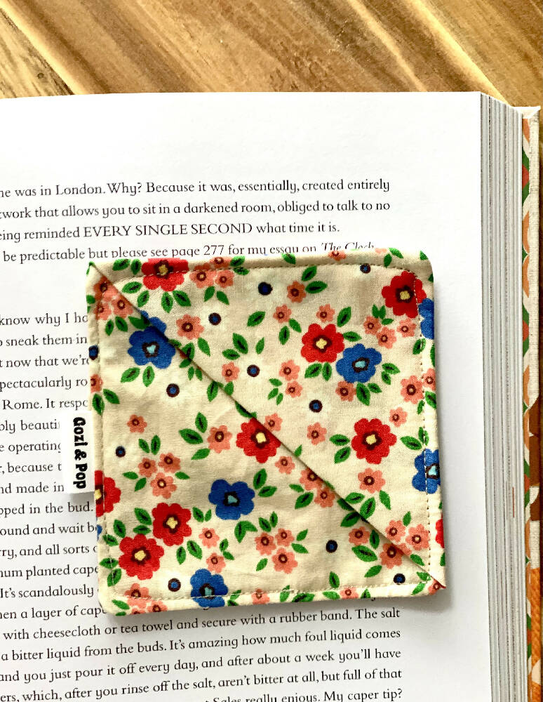 Floral Corner Bookmark - Poppy