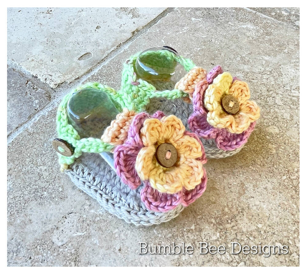 Crochet Flower baby sandals, Australian Cotton sandals