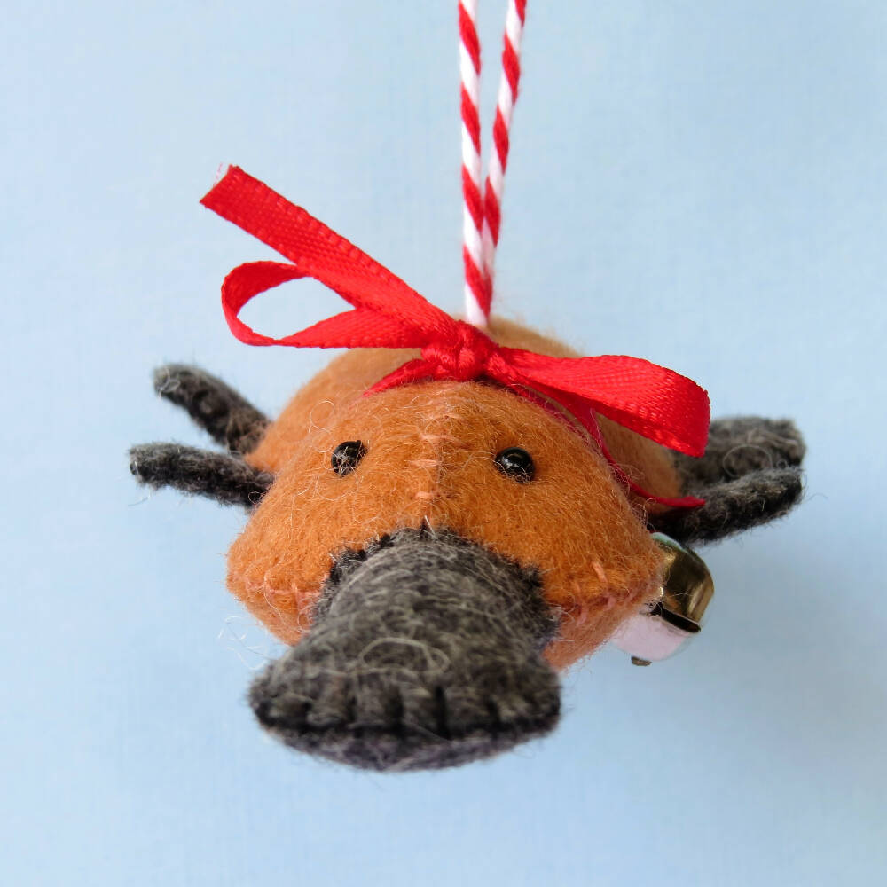 Christmas Ornament - Platypus - Wool Felt Decoration